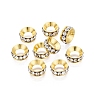 Brass Rhinestone Rondelle Space Beads RB-N054-01G-1