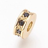 Brass Micro Pave Cubic Zirconia Beads LS-ZIRC-F088-037G-2