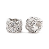 Brass Micro Pave Clear Cubic Zirconia European Beads ZIRC-P091-06P-RS-2