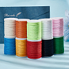 10 Rolls 10 Colors Waxed Cotton Cords YC-WH0012-01-5
