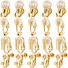 32Pcs 4 Style Brass Clip-on Earring Converters Findings KK-SP0001-28G-1