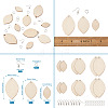 DIY Unfinished Wooden Pendant Earring Making Kits DIY-YS0001-16-9