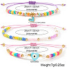 3Pcs Glass Seed Bead & Resin & Brass Braided Bead Bracelets LW3639-5-5