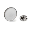304 Stainless Steel Flat Round Brooch Brooch Base Settings STAS-S172-10B-P-2