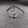 Alloy Wire Wrapped Oval Glass Inner Dried Flower Tree Pendant Waxed Cord Necklaces for Women FS-WG6B63C-02-1