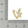 Brass Crystal Rhinestone Letter Links Connector Charms KK-S395-06G-V-3