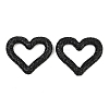Handmade Polymer Clay Rhinestone Linking Rings CLAY-H009-04C-1