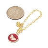 Flat Round with Butterfly Alloy Enamel Pendant Decorations HJEW-JM01519-3