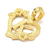 Heart Brass Pendants KK-I714-04G-K-2