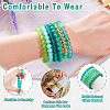 6Pcs 6 Styles 8mm Glass Round Beaded Stretch Bracelet Sets BJEW-TAC0025-5