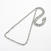 Tarnish Resistant Men's 304 Stainless Steel Rope Chain Necklaces STAS-O037-80P-2