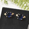 Bat Brass Glass Stud Earrings for Women EJEW-G428-15G-2