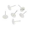 Tarnish Resistant 304 Stainless Steel Flat Round Blank Peg Stud Earring Findings X-STAS-S028-37-3