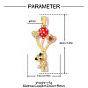 Brass Micro Pave Clear Cubic Zirconia Pendants CU-OY001-50G-2