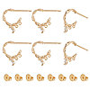 Unicraftale 8Pcs Horse Eye Brass with Clear Cubic Zirconia Stud Earrings Findings KK-UN0001-30-1