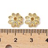 Brass Micro Pave Clear Cubic Zirconia Bead Caps KK-V015-21G-01-2