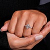 Brass Micro Pave Clear Cubic Zirconia Finger Rings FS-WG5249E-02-4