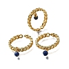 Brass Curb Chain Cuff Rings for Women RJEW-Z085-03G-07-4