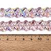 Baking Paint Electroplate Transparent Glass Beads Strands EGLA-Q136-03A-08-4