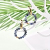 Round Faceted Natural Mixed Gemstone Hoop Earrings for Girl Women EJEW-JE04612-3
