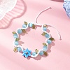 Handmade Porcelain and Cat Eye and Acrylic Beads Braided Bead Bracelets BJEW-TA00700-01-1