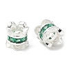 Brass Micro Pave Cubic Zirconia European Beads KK-A254-06S-01-1
