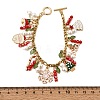 Christmas Theme Alloy Enamel Charm Bracelets BJEW-TA00651-3