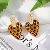 Brass Enamel Stud Earrings EJEW-P301-09G-3