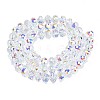 Electroplate Transparent Glass Beads Strands EGLA-N002-19A-B01-2