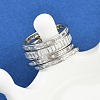 Brass Micro Pave Cubic Zirconia Plain Band Finger Rings for Women RJEW-P160-01H-P01-2