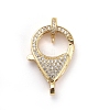 Brass Micro Pave Cubic Zirconia Lobster Claw Clasps ZIRC-K081-95G-02-1