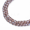 Electroplate Transparent Glass Beads Strands EGLA-N002-32-C01-3