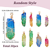 30Pcs Natural Dyed Quartz Bead Pointed Pendants FIND-BM0001-42-2