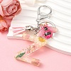 Resin & Acrylic & Faux Suede Tassel Keychain KEYC-YW00125-26-1