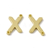 Rack Plating Brass Letter Connector Charms KK-C007-38G-X-2