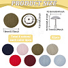 32 Sets 8 Colors Polyester Covered Iron Buttons BUTT-BC0001-12B-2