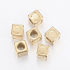 304 Stainless Steel Large Hole Letter European Beads LS-STAS-H428-01G-C-1