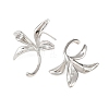 Flower Brass Stud Earring Findings KK-F921-01P-2