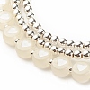 2Pcs 2 Style Alloy Heart Charm Multi-strand Bracelets Set BJEW-JB08158-03-6