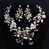 Alloy Fresh Water Pearl Rhinestone Jewelry Sets FS-WG8E598-01-1