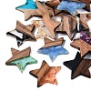 Opaque & Transparent Resin & Walnut Wood Pendants RESI-N053-31-1