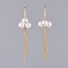 Eco-Friendly Glass Pearl Dangle Stud Earrings EJEW-JE03813-3