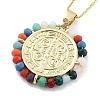 Brass with ABS Beads Pendant Necklaces NJEW-B101-08G-2
