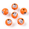 Halloween Theme Wood European Beads WOOD-N016-04K-1