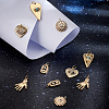 10Pcs 5 Style Brass Micro Pave Clear Cubic Zirconia Pendants FIND-SC0002-59-4
