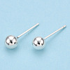 925 Sterling Silver Round Ball Stud Earrings STER-T005-01F-2