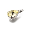 Teardrop Brass with Glass Charms KK-G525-09P-3