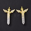 Natural Quartz Crystal Faceted Double Terminal Pointed Big Pendants G-H281-09G-04-1