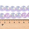 Half Electroplate Baking Paint Glass Beads Strands EGLA-K061-11A-AB04-4