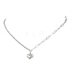 Alloy Heart Pendant 304 Stainless Steel Paperclip Chain & Rolo Chain Necklaces NJEW-JN05812-02-2